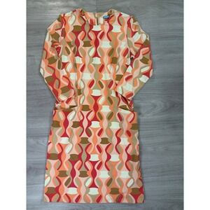 JM McLaughlin geometric print long sleeve midi dress XS